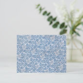 ELEGANT BLAUE FLORAL POSTKARTE (Stehend Vorderseite)