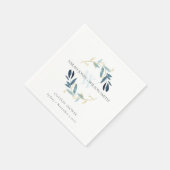ELEGANT BLAUE GOLD FOLIAGE WREATH COUPLES SHOWER SERVIETTE (Ecke)