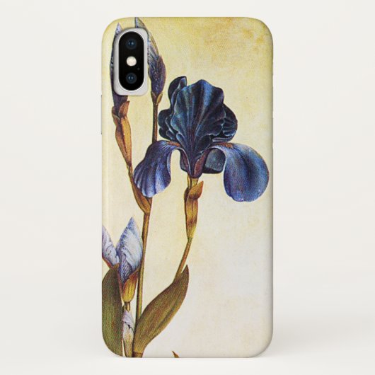 ELEGANT BLAUE IRIS BLUME Elfenbeinblume Case-Mate iPhone Hülle (Rückseite)