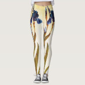 ELEGANT BLAUE IRIS BLUME LEGGINGS (Vorderseite)