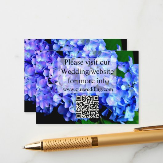 Elegant blaue lila Blumenhydrangeas Begleitkarte (Vorderseite/Rückseite Beispiel)