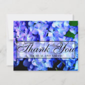Elegant blaue lila Blumenhydrangeas Dankeskarte (Vorderseite)