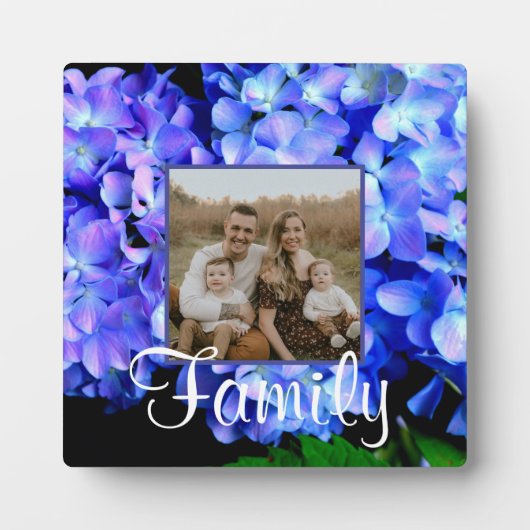 Elegant blaue lila Blumenhydrangeas Fotoplatte (Vorderseite)