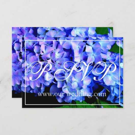 Elegant blaue lila Blumenhydrangeas Save The Date (Vorne/Hinten)