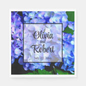 Elegant blaue lila Blumenhydrangeas Serviette (Vorderseite)
