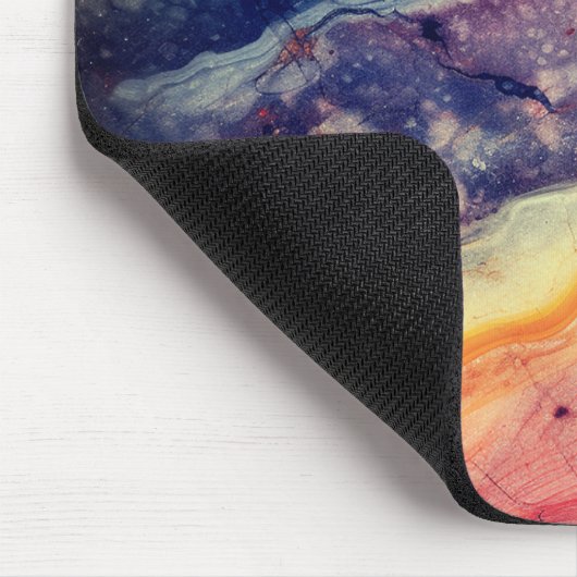 Elegant-blaue Marmorkunst mädchenhaft-monogramm Mousepad (Ecke)