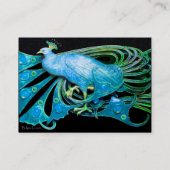 ELEGANT BLAUE PEACOCK FASHION JEWEL Black Paper Visitenkarte (Rückseite)