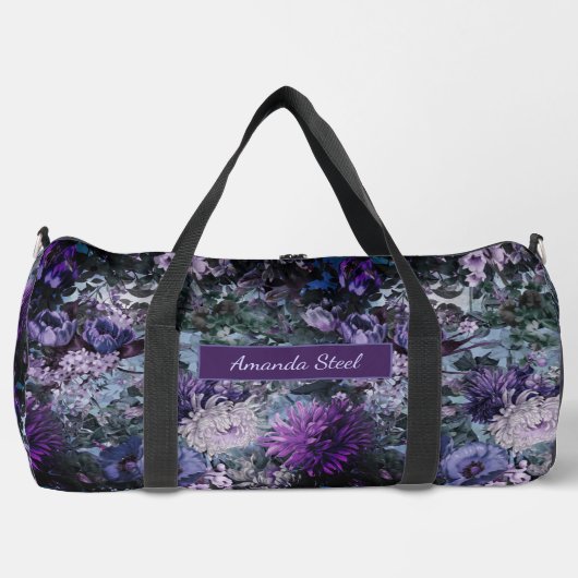 Elegant blaue Pfeffer mit Monogramm bedruckt Duffle Bag (Vorderseite)