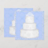 ELEGANT BLAUE WEDD CAKE TOPPER EINLADUNG (Vorne/Hinten)