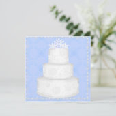 ELEGANT BLAUE WEDD CAKE TOPPER EINLADUNG (Stehend Vorderseite)