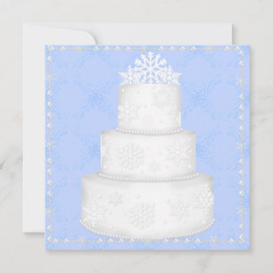 ELEGANT BLAUE WEDD CAKE TOPPER EINLADUNG