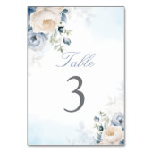 Elegant blauer Blumen, Blumenzehen Tischnummer (Rückseite)