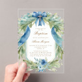 Elegant Blauer Blumenkreuz Einladung (Insitu (Handheld))