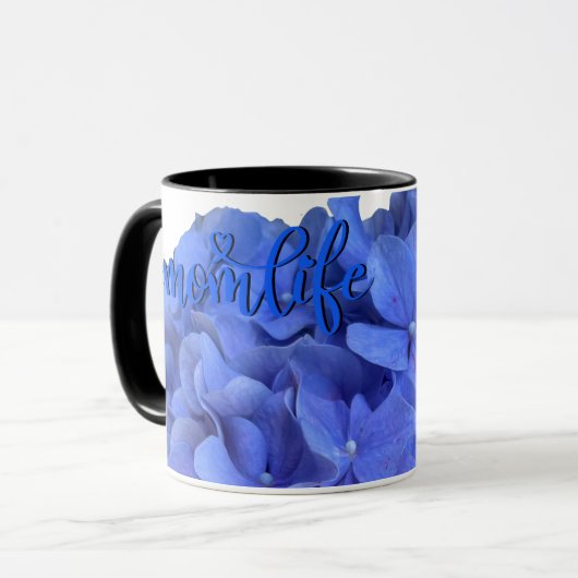 Elegant Blauer Korallenblumen Tasse (Vorderseite Links)