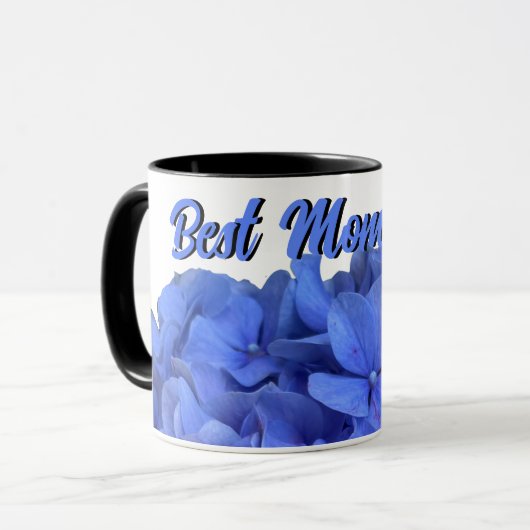 Elegant Blauer Korallenblumen Tasse (Vorderseite Links)