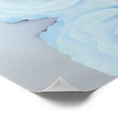 Elegant Blauer Rose Kalligrafie Hochzeit Willkomme Poster (Ecke)