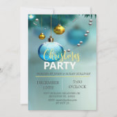 Elegant Blauer Weihnachts-Einladung Einladung (Vorderseite)