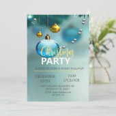 Elegant Blauer Weihnachts-Einladung Einladung (Stehend Vorderseite)