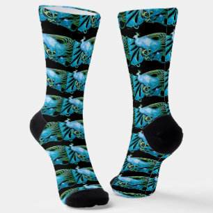 ELEGANT BLAUGRÜN TURKOIS PFauen PANZER TOP Socken