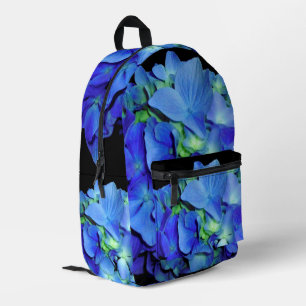 Elegant bläulich blühende Rose Blaue Hydrangeas Bedruckter Rucksack