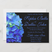 Elegant bläulich blühende Rose Blaue Hydrangeas Einladung (Vorderseite)