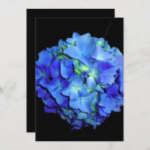 Elegant bläulich blühende Rose Blaue Hydrangeas Einladung (Vorne/Hinten)