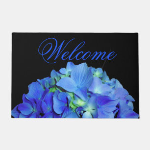 Elegant bläulich blühende Rose Blaue Hydrangeas Fußmatte