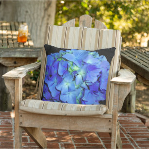 Elegant bläulich blühende Rose Blaue Hydrangeas Kissen