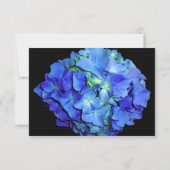 Elegant bläulich blühende Rose Blaue Hydrangeas Save The Date (Rückseite)