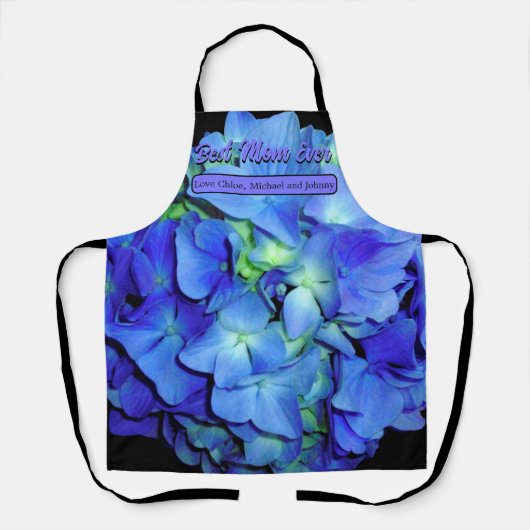 Elegant bläulich blühende Rose Blaue Hydrangeas Schürze (Vorderseite)