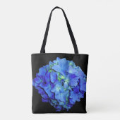 Elegant bläulich blühende Rose Blaue Hydrangeas Tasche (Rückseite)