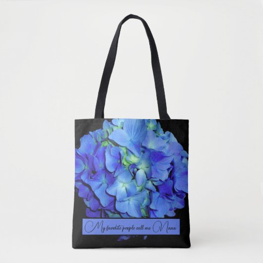 Elegant bläulich blühende Rose Blaue Hydrangeas Tasche (Vorderseite)