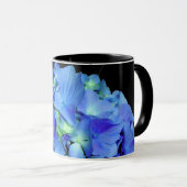 Elegant bläulich blühende Rose Blaue Hydrangeas Tasse (VorderseiteRechts)