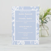 ELEGANT BLAUWEISS FLUSSBREITE EINLADUNG (Stehend Vorderseite)