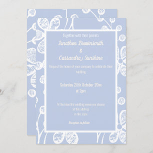 ELEGANT BLAUWEISS FLUSSBREITE EINLADUNG