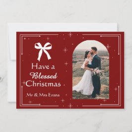 Elegant Blessed Christmas Photo Card  Feiertagskarte