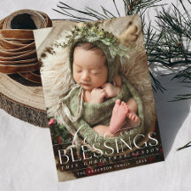 Elegant Blessing Foto Greenery Baby 1. Weihnachten