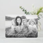 Elegant Blessings Script Religiöses Weihnachtsfest Feiertagskarte (Stehend Vorderseite)