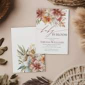 Elegant Bloom Boho Orange White Lily Baby Shower Einladung