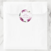 Elegant Bloom Save the Date Runder Aufkleber (Tasche)