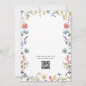Elegant Bloom Wildblume Script QR Code Wedding Einladung (Rückseite)