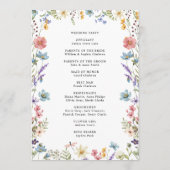 Elegant Bloom Wildblume Script Wedding Programm (Rückseite)