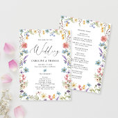 Elegant Bloom Wildblume Script Wedding Programm