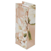 "Elegant Bloom Wine Bag" Geschenktüte Für Weinflaschen (Vorderseite Schrägansicht)