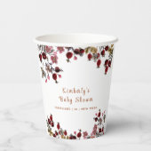 Elegant Blooming Wildflower Berry Baby Shower  Pappbecher (Rückseite)