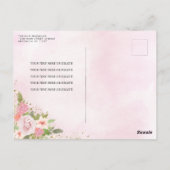 Elegant Bloral Rosa Gold Tiara Quinceañera Postkarte (Rückseite)