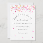 Elegant Blossom BlumenWedding Save the Date Card Karte (Vorderseite)