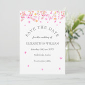Elegant Blossom BlumenWedding Save the Date Card Karte (Stehend Vorderseite)