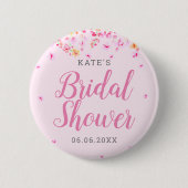 Elegant Blossom Brautparty Button (Vorderseite)