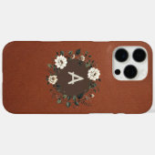 Elegant Blossom Monogram Case-Mate iPhone Hülle (Rückseite (Horizontal))